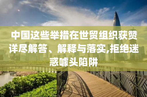 中國這些舉措在世貿(mào)組織獲贊詳盡解答、解釋與落實(shí),拒絕迷惑噱頭陷阱