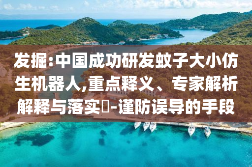 發(fā)掘:中國(guó)成功研發(fā)蚊子大小仿生機(jī)器人,重點(diǎn)釋義、專家解析解釋與落實(shí)?-謹(jǐn)防誤導(dǎo)的手段