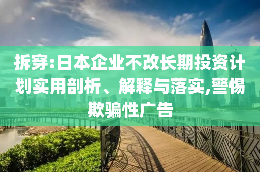 拆穿:日本企業(yè)不改長(zhǎng)期投資計(jì)劃實(shí)用剖析、解釋與落實(shí),警惕欺騙性廣告