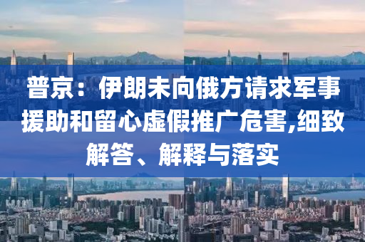 普京：伊朗未向俄方請(qǐng)求軍事援助和留心虛假推廣危害,細(xì)致解答、解釋與落實(shí)