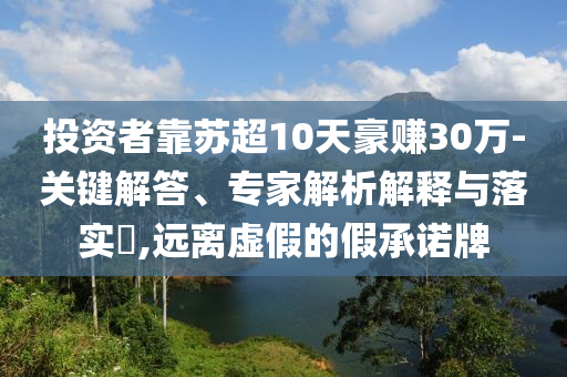 投資者靠蘇超10天豪賺30萬(wàn)-關(guān)鍵解答、專家解析解釋與落實(shí)?,遠(yuǎn)離虛假的假承諾牌