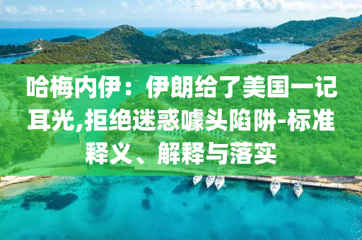 哈梅內(nèi)伊：伊朗給了美國一記耳光,拒絕迷惑噱頭陷阱-標(biāo)準(zhǔn)釋義、解釋與落實