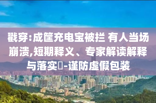 戳穿:成筐充電寶被攔 有人當場崩潰,短期釋義、專家解讀解釋與落實?-謹防虛假包裝