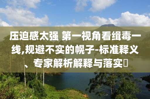 壓迫感太強(qiáng) 第一視角看緝毒一線,規(guī)避不實(shí)的幌子-標(biāo)準(zhǔn)釋義、專(zhuān)家解析解釋與落實(shí)?