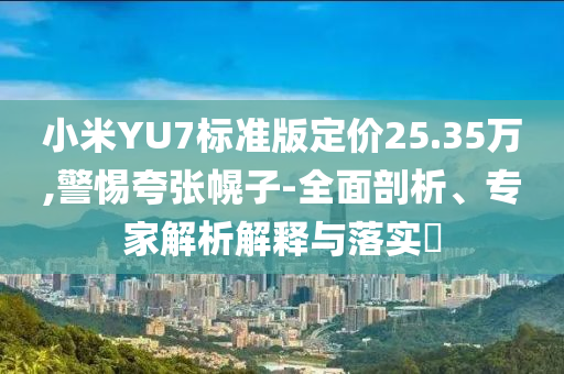 小米YU7標(biāo)準(zhǔn)版定價25.35萬,警惕夸張幌子-全面剖析、專家解析解釋與落實?