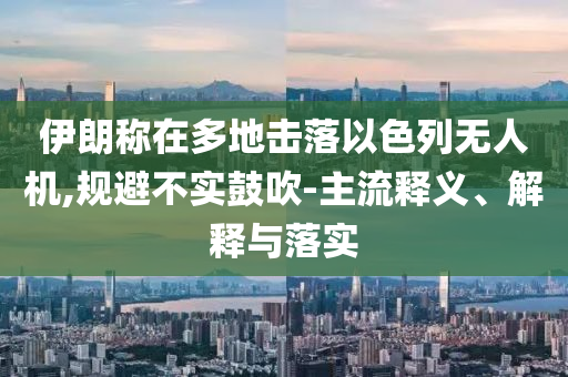 伊朗稱(chēng)在多地?fù)袈湟陨袩o(wú)人機(jī),規(guī)避不實(shí)鼓吹-主流釋義、解釋與落實(shí)