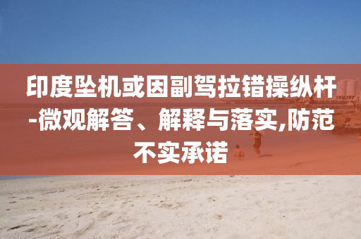 印度墜機(jī)或因副駕拉錯(cuò)操縱桿-微觀解答、解釋與落實(shí),防范不實(shí)承諾