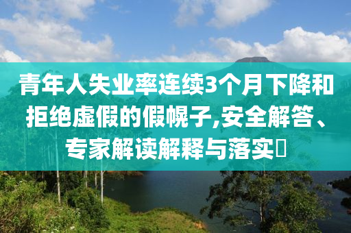 青年人失業(yè)率連續(xù)3個月下降和拒絕虛假的假幌子,安全解答、專家解讀解釋與落實?