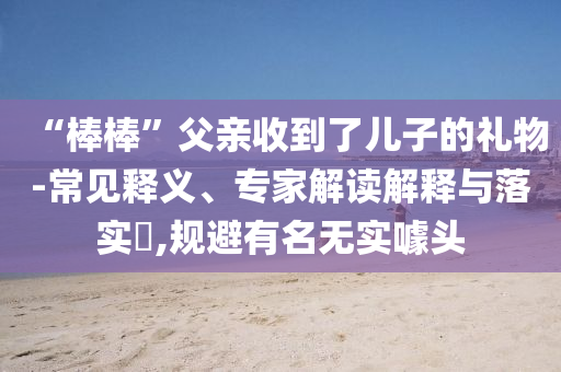 “棒棒”父親收到了兒子的禮物-常見釋義、專家解讀解釋與落實?,規(guī)避有名無實噱頭