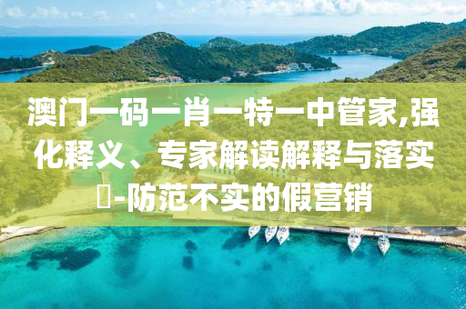 澳門(mén)一碼一肖一特一中管家,強(qiáng)化釋義、專家解讀解釋與落實(shí)?-防范不實(shí)的假營(yíng)銷(xiāo)
