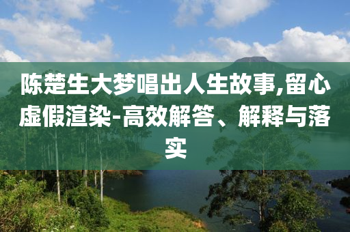 陳楚生大夢唱出人生故事,留心虛假渲染-高效解答、解釋與落實