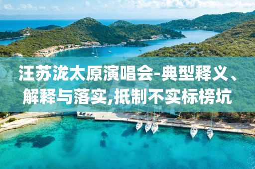 汪蘇瀧太原演唱會(huì)-典型釋義、解釋與落實(shí),抵制不實(shí)標(biāo)榜坑