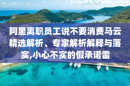 阿里離職員工說不要消費(fèi)馬云精選解析、專家解析解釋與落實(shí),小心不實(shí)的假承諾雷