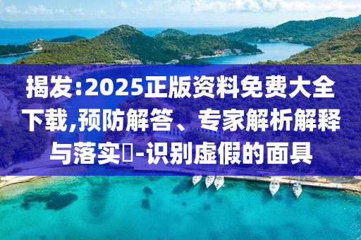 揭發(fā):2025正版資料免費(fèi)大全下載,預(yù)防解答、專家解析解釋與落實(shí)?-識別虛假的面具