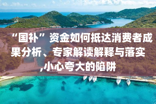 “國補(bǔ)”資金如何抵達(dá)消費(fèi)者成果分析、專家解讀解釋與落實(shí),小心夸大的陷阱