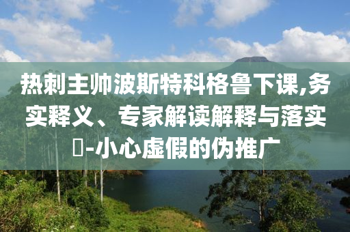 熱刺主帥波斯特科格魯下課,務(wù)實(shí)釋義、專家解讀解釋與落實(shí)?-小心虛假的偽推廣