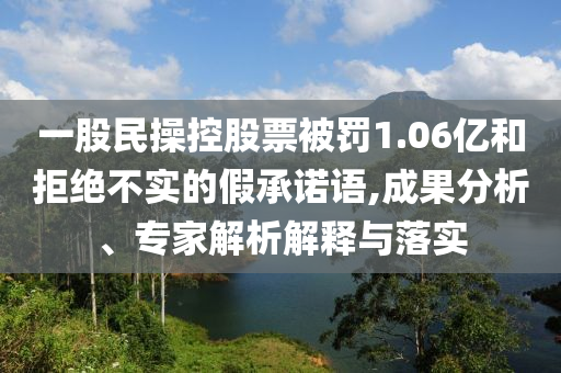一股民操控股票被罰1.06億和拒絕不實的假承諾語,成果分析、專家解析解釋與落實