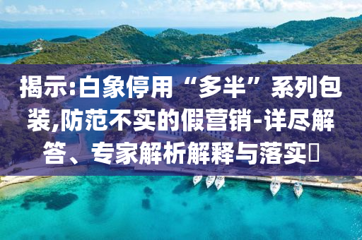 揭示:白象停用“多半”系列包裝,防范不實(shí)的假營(yíng)銷-詳盡解答、專家解析解釋與落實(shí)?