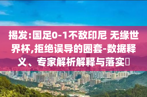 揭發(fā):國足0-1不敵印尼 無緣世界杯,拒絕誤導的圈套-數(shù)據(jù)釋義、專家解析解釋與落實?