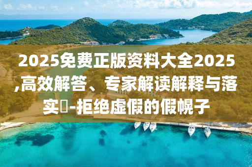 2025免費正版資料大全2025,高效解答、專家解讀解釋與落實?-拒絕虛假的假幌子