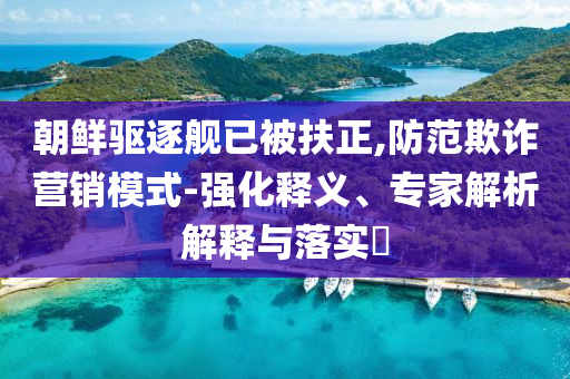 朝鮮驅(qū)逐艦已被扶正,防范欺詐營銷模式-強化釋義、專家解析解釋與落實?