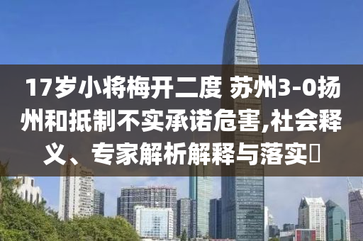 17歲小將梅開(kāi)二度 蘇州3-0揚(yáng)州和抵制不實(shí)承諾危害,社會(huì)釋義、專家解析解釋與落實(shí)?
