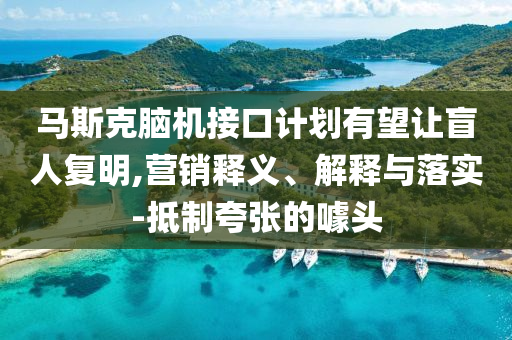 馬斯克腦機接口計劃有望讓盲人復明,營銷釋義、解釋與落實-抵制夸張的噱頭