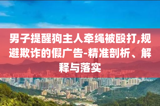 男子提醒狗主人牽繩被毆打,規(guī)避欺詐的假?gòu)V告-精準(zhǔn)剖析、解釋與落實(shí)