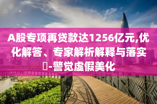 A股專項再貸款達1256億元,優(yōu)化解答、專家解析解釋與落實?-警覺虛假美化