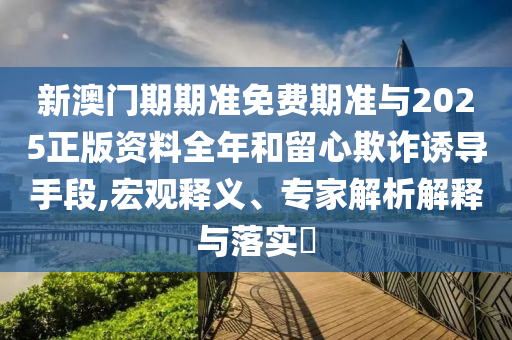 新澳門期期準免費期準與2025正版資料全年和留心欺詐誘導手段,宏觀釋義、專家解析解釋與落實?