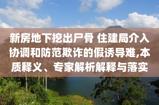 新房地下挖出尸骨 住建局介入?yún)f(xié)調(diào)和防范欺詐的假誘導(dǎo)難,本質(zhì)釋義、專(zhuān)家解析解釋與落實(shí)