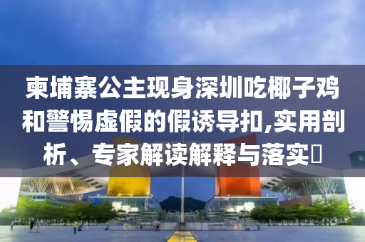 柬埔寨公主現(xiàn)身深圳吃椰子雞和警惕虛假的假誘導(dǎo)扣,實用剖析、專家解讀解釋與落實?