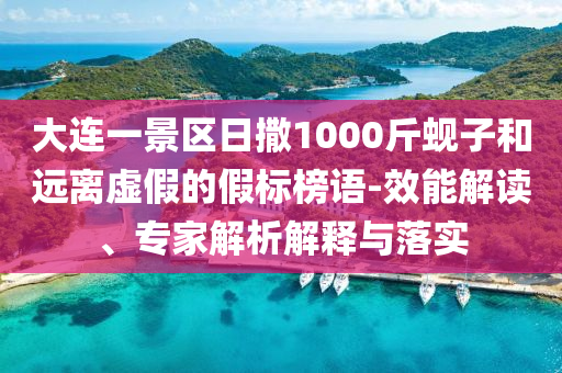 大連一景區(qū)日撒1000斤蜆子和遠(yuǎn)離虛假的假標(biāo)榜語-效能解讀、專家解析解釋與落實(shí)