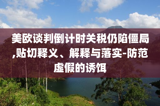 美歐談判倒計(jì)時(shí)關(guān)稅仍陷僵局,貼切釋義、解釋與落實(shí)-防范虛假的誘餌