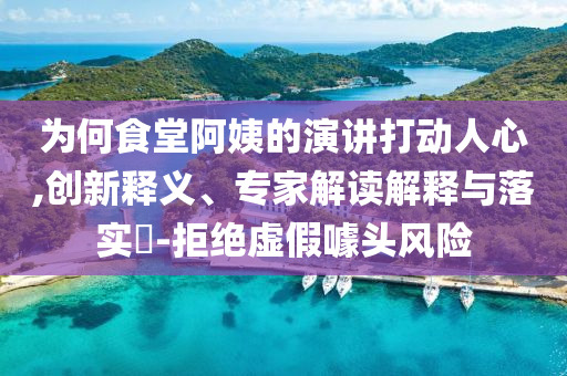 為何食堂阿姨的演講打動(dòng)人心,創(chuàng)新釋義、專家解讀解釋與落實(shí)?-拒絕虛假噱頭風(fēng)險(xiǎn)