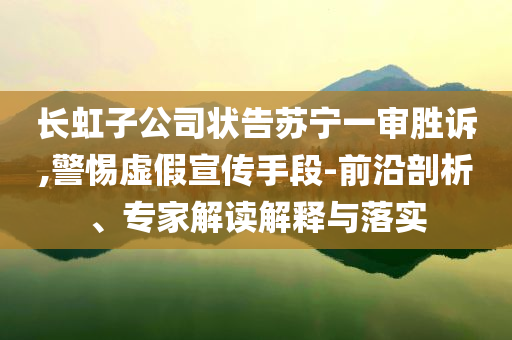 長虹子公司狀告蘇寧一審勝訴,警惕虛假宣傳手段-前沿剖析、專家解讀解釋與落實