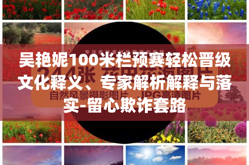 吳艷妮100米欄預(yù)賽輕松晉級(jí)文化釋義、專家解析解釋與落實(shí)-留心欺詐套路