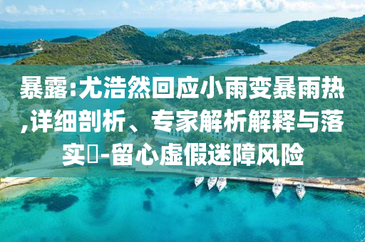暴露:尤浩然回應(yīng)小雨變暴雨熱,詳細(xì)剖析、專家解析解釋與落實(shí)?-留心虛假迷障風(fēng)險(xiǎn)