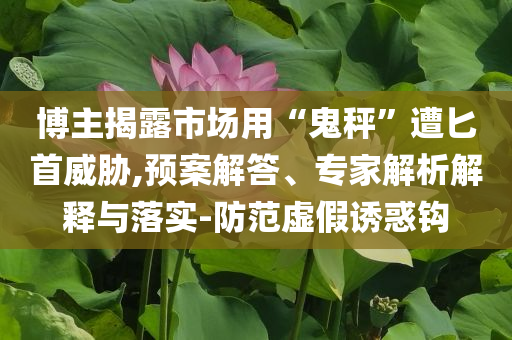 博主揭露市場用“鬼秤”遭匕首威脅,預案解答、專家解析解釋與落實-防范虛假誘惑鉤