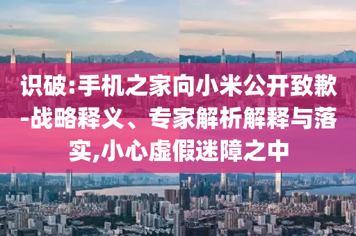 識(shí)破:手機(jī)之家向小米公開(kāi)致歉-戰(zhàn)略釋義、專(zhuān)家解析解釋與落實(shí),小心虛假迷障之中