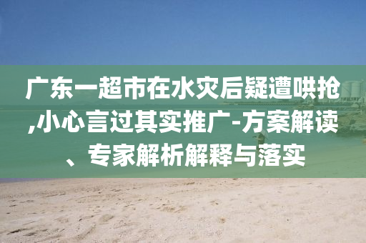 廣東一超市在水災(zāi)后疑遭哄搶,小心言過其實推廣-方案解讀、專家解析解釋與落實