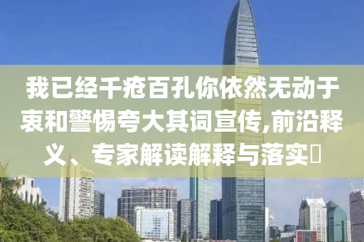 我已經(jīng)千瘡百孔你依然無動(dòng)于衷和警惕夸大其詞宣傳,前沿釋義、專家解讀解釋與落實(shí)?